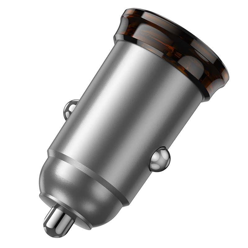 Автомобильное зарядное устройство HOCO NZ16 Rigorous, 1xUSB-C, 30W, серый металлик фото