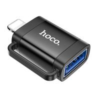 Переходник/Адаптер HOCO UA31A Lightning (m) - USB (f), черный фото