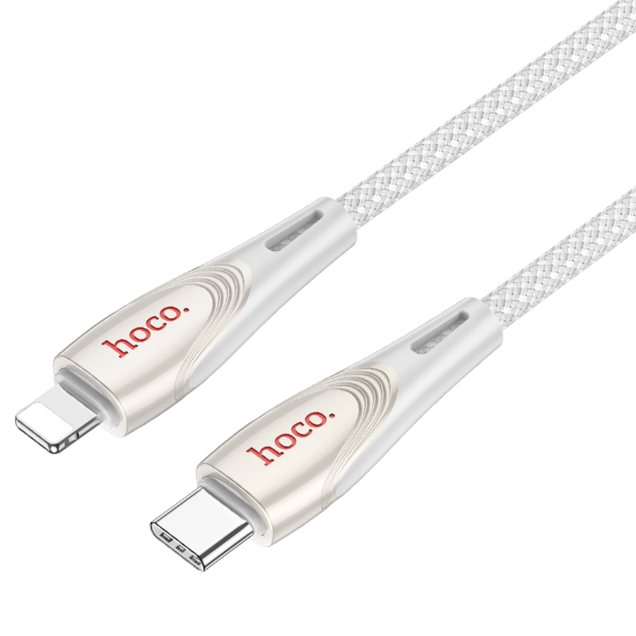Кабель USB-C HOCO U133 Monte Type-C - Lightning, 27W, 1.2 м, серый фото