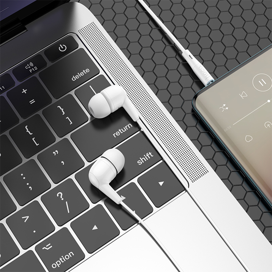 Проводные наушники HOCO M97 Enjoy, Jack 3.5mm, 1.2 м, белый фото