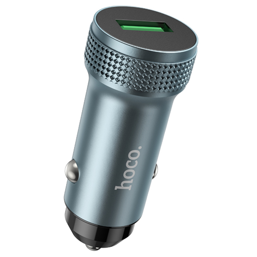 Автомобильное зарядное устройство HOCO Z49A Level, 1xUSB, 18W, серый металлик фото