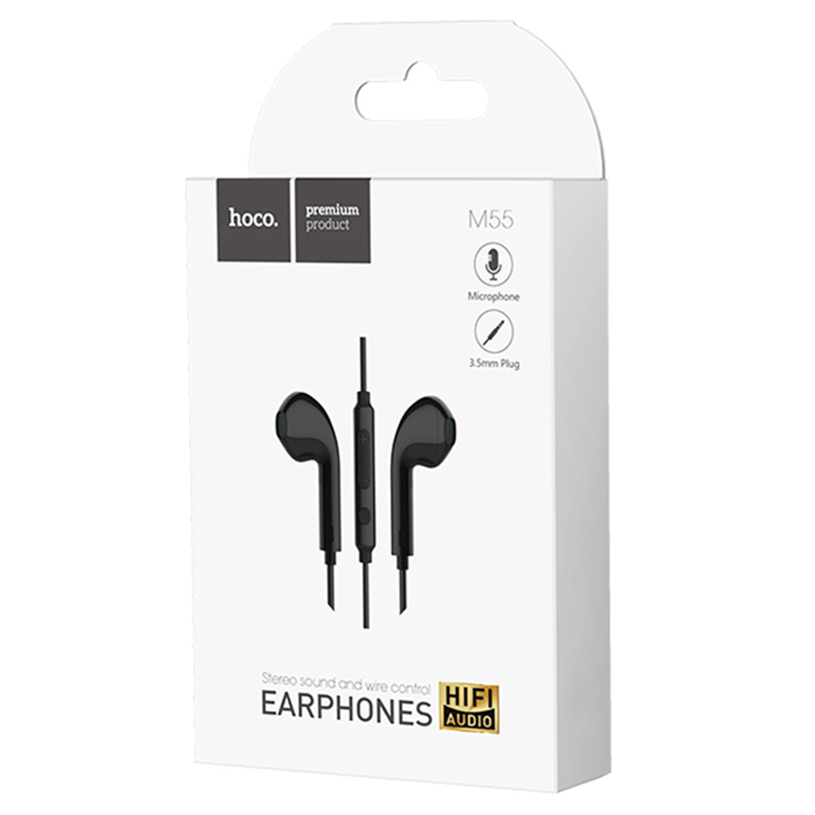 Проводные наушники HOCO M55 Memory, Jack 3.5mm, 1.2 м, черный фото