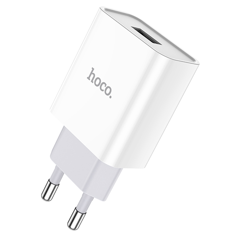 Сетевое зарядное устройство HOCO C81A Asombroso single 1xUSB, 2.1A, 10W, белый фото