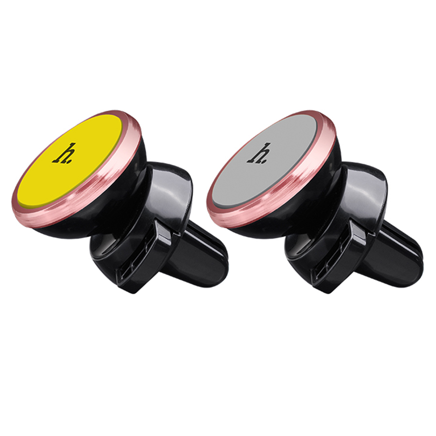 Автомобильный держатель HOCO CA3 Outlet, магнитный, на воздуховод, черный+желтый фото