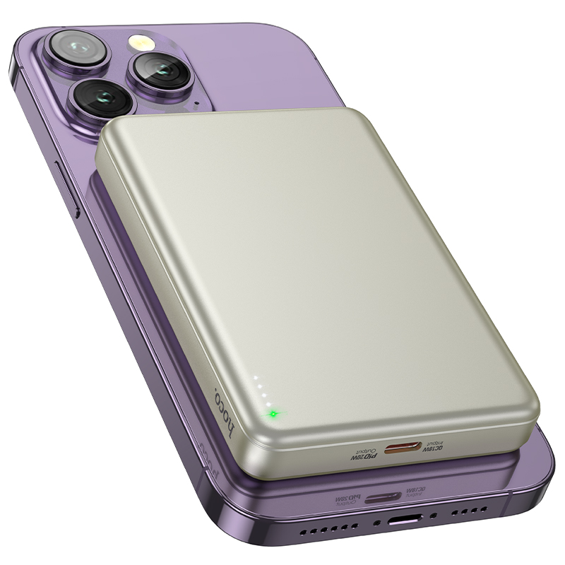 Портативный аккумулятор HOCO Q26A Joy, с беспроводной зарядкой, 20W, 10000 мА⋅ч, золотой фото