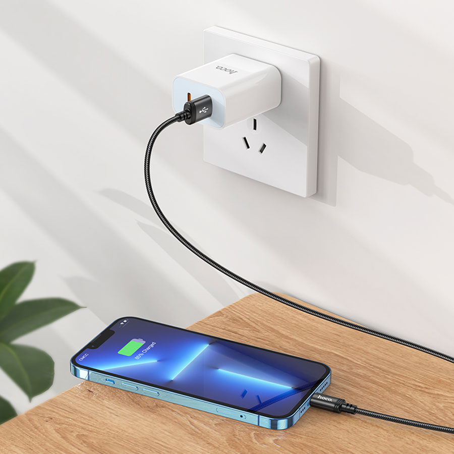 Кабель USB HOCO X89 Wind USB - Lightning, 2.4А, 1 м, черный фото