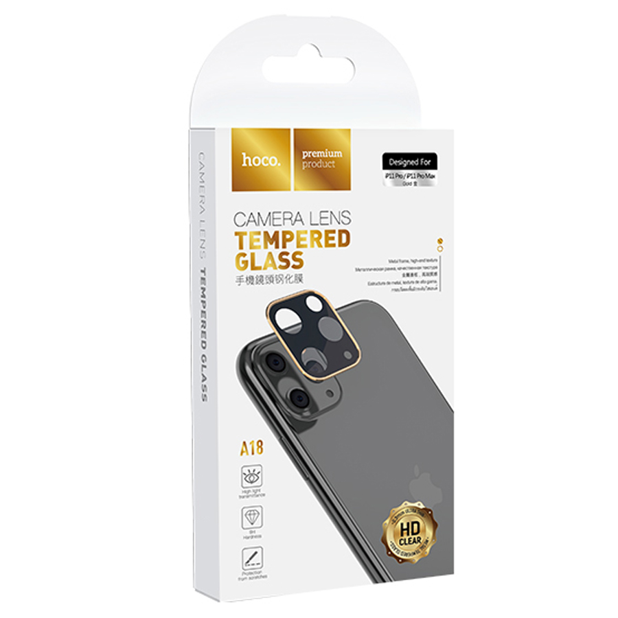Защитное стекло на заднюю камеру HOCO A18 для iPhone 11 Pro/11 Pro Max, серебристый фото