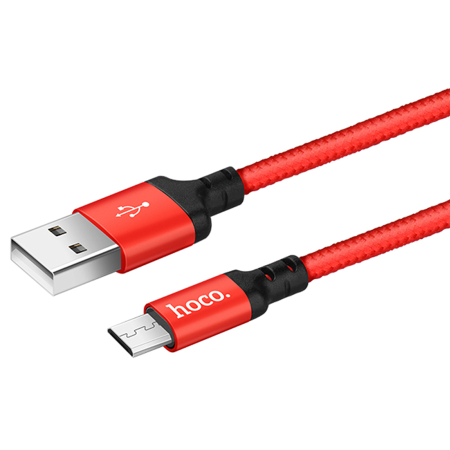 Кабель USB HOCO X14 Times speed USB - MicroUSB, 2А, 1 м, красный+черный фото