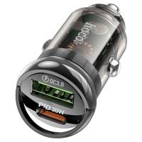 Автомобильное зарядное устройство HOCO Z53A Vision, 1xUSB + 1xUSB-C, 30W, черный фото