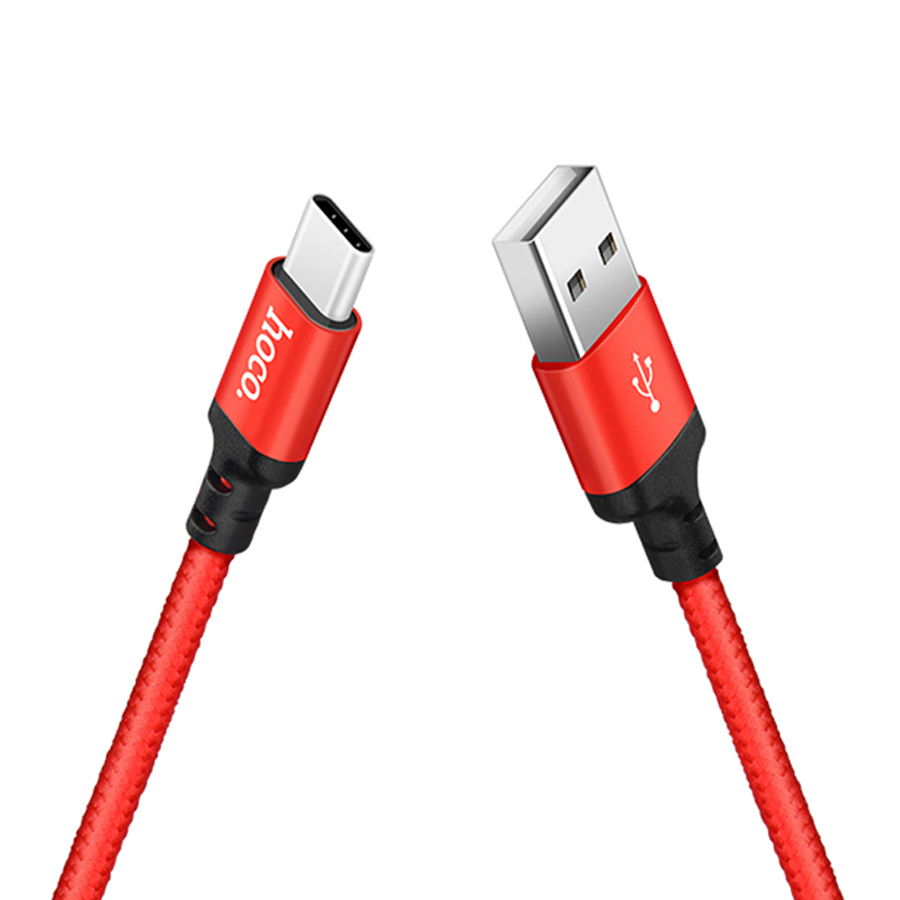 Кабель USB HOCO X14 Times speed USB - Type-C, 2А, 2 м, красный+черный фото