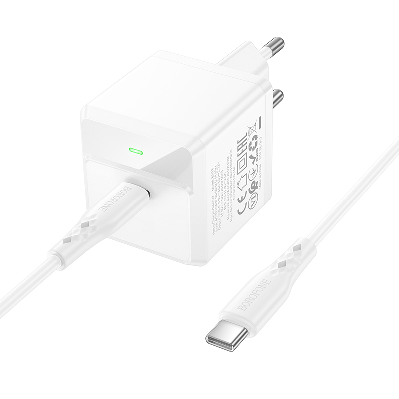 Сетевое зарядное устройство BOROFONE BN18 Intenso 1xUSB-C с Кабелем Type-C - Type-C, 20W, белый фото