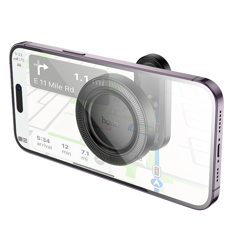 Автомобильный держатель HOCO H58 Show Ring, магнитный, универсальный, черный фото