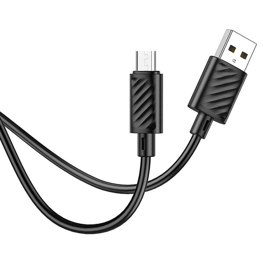 Кабель USB HOCO X88 Gratified USB - MicroUSB, 2.4А, 1 м, черный фото