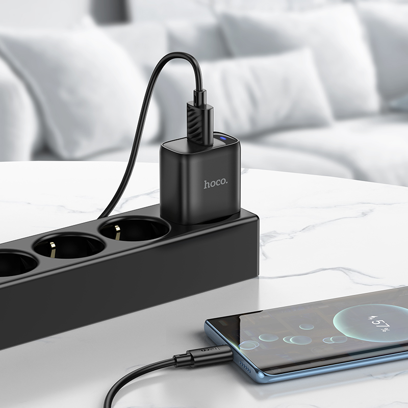 Сетевое зарядное устройство HOCO C140A Smart 1xUSB, 18W, черный фото