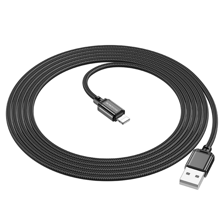 Кабель USB BOROFONE BX87 Sharp USB - Lightning, 2.4А, 2 м, черный оптом недорого с доставкой Кабель USB BOROFONE BX87 Sharp USB - Lightning, 2.4А, 2 м, черный фото