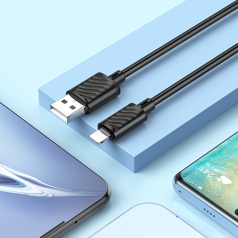 Кабель USB HOCO X88 Gratified USB - Lightning, 2.4А, 2 м, черный фото