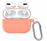 Чехол силиконовый с карабином для AirPods 3, папайя (14) фото
