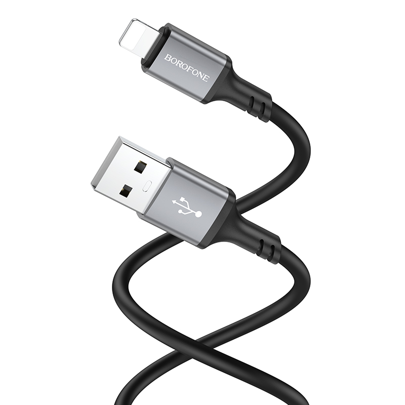 Кабель USB BOROFONE BX83 Famous USB - Lightning, 2.4А, 1 м, черный фото