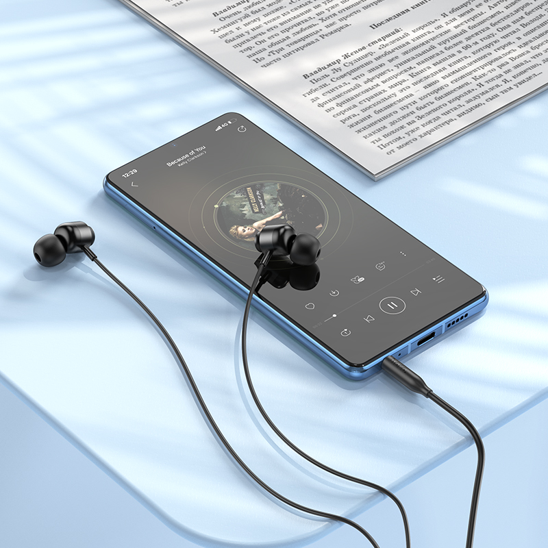 Проводные наушники HOCO M122 Power, Jack 3.5mm, 1.2 м, черный фото