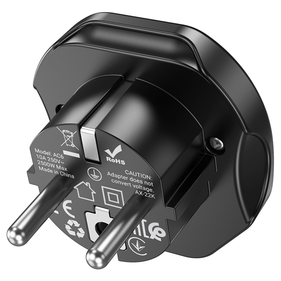 Сетевое зарядное устройство HOCO AC6 Unimpeded universal conversion с - конвертор, 10A, черный фото