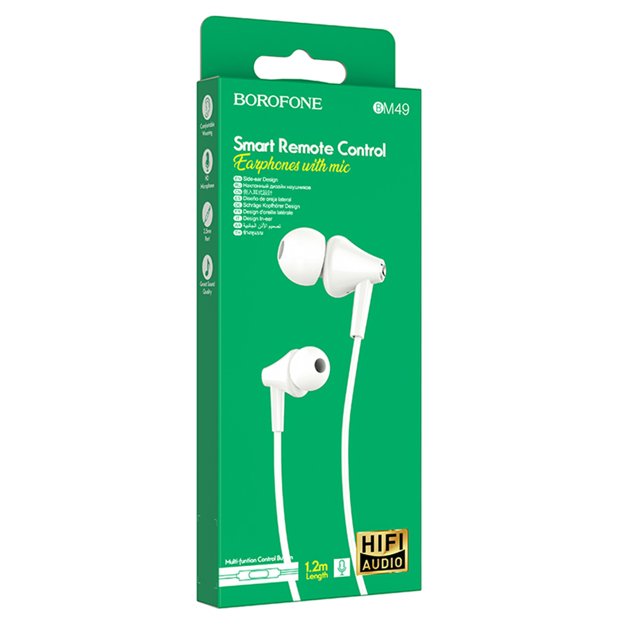 Проводные наушники BOROFONE BM49 Player, Jack 3.5mm, 1.2 м, белый оптом недорого с доставкой Проводные наушники BOROFONE BM49 Player, Jack 3.5mm, 1.2 м, белый фото