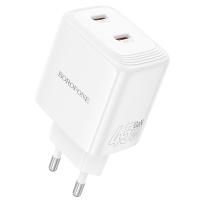 Сетевое зарядное устройство BOROFONE BN31 Cargador 2xUSB-C, 45W, белый фото