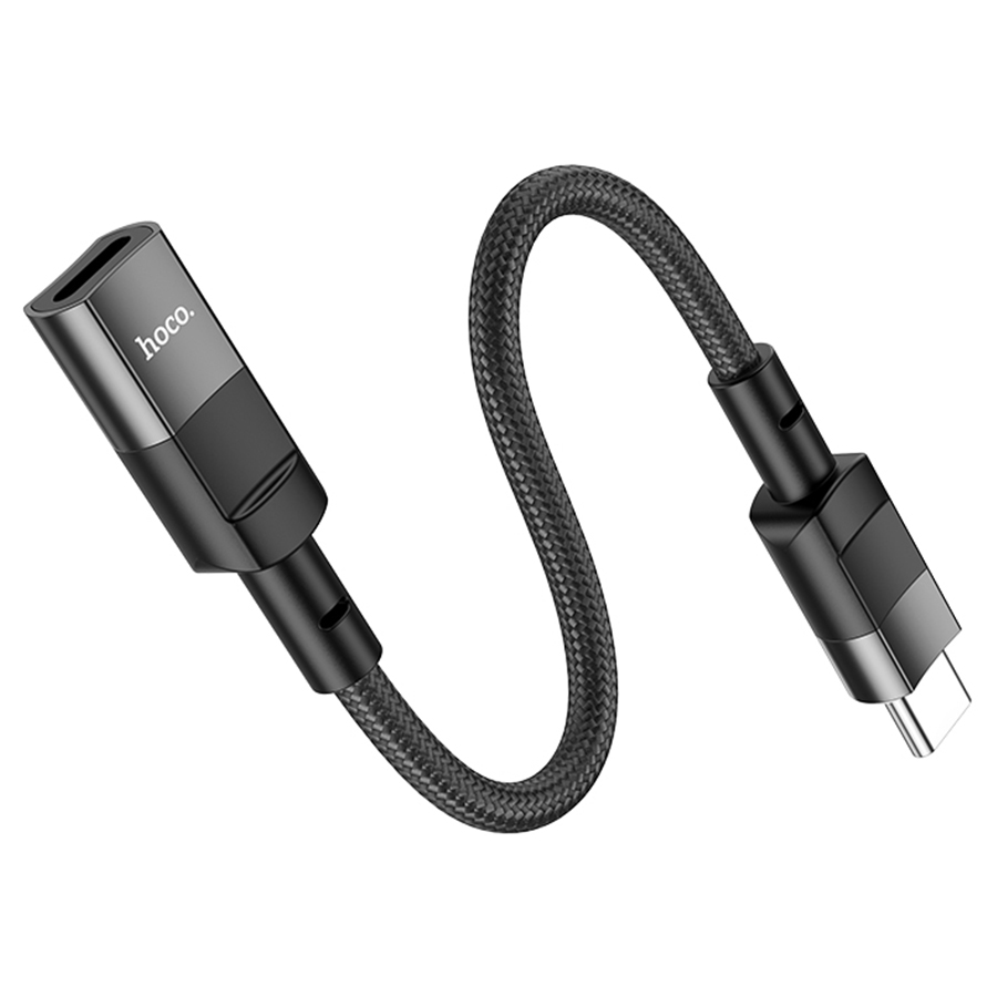 Переходник/Адаптер HOCO U107 Type-C (m) - Lightning (f), 10 см, черный фото