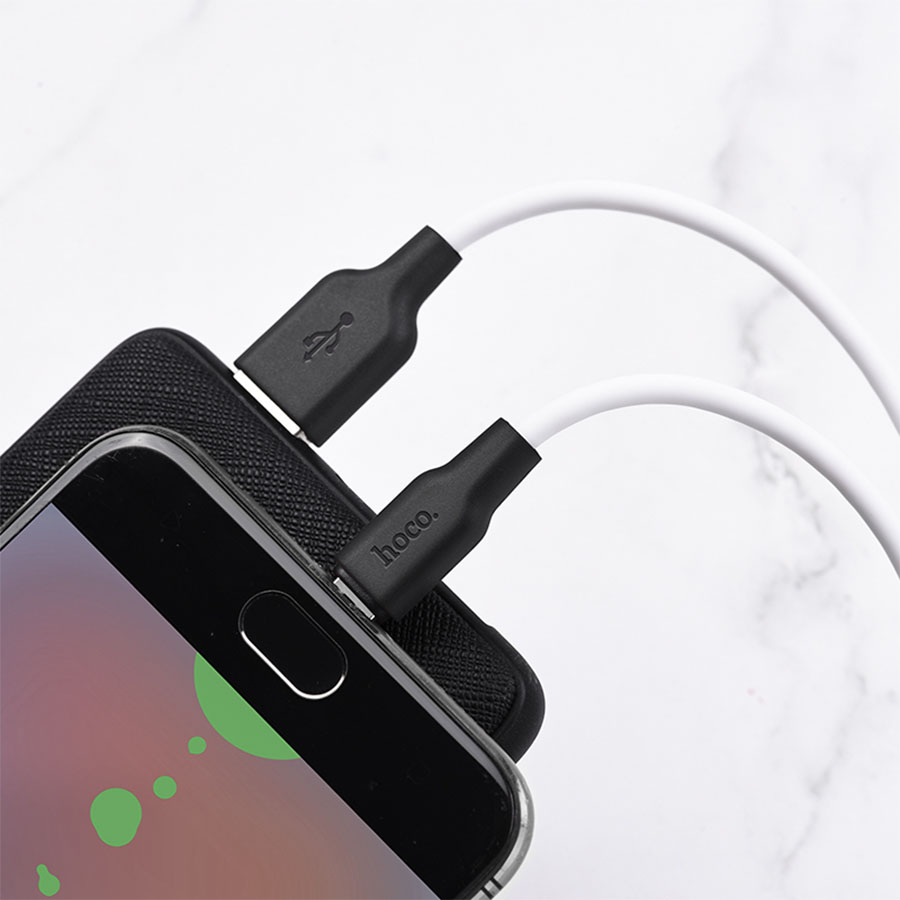 Кабель USB HOCO X21 Plus Silicone USB - MicroUSB, 2.4А, 1 м, белый+черный фото