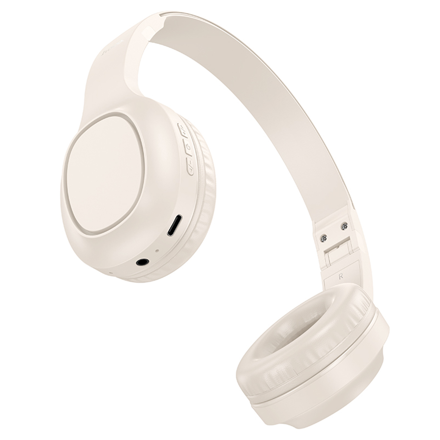 Беспроводные наушники накладные HOCO W46 Charm, Bluetooth, кремовый фото