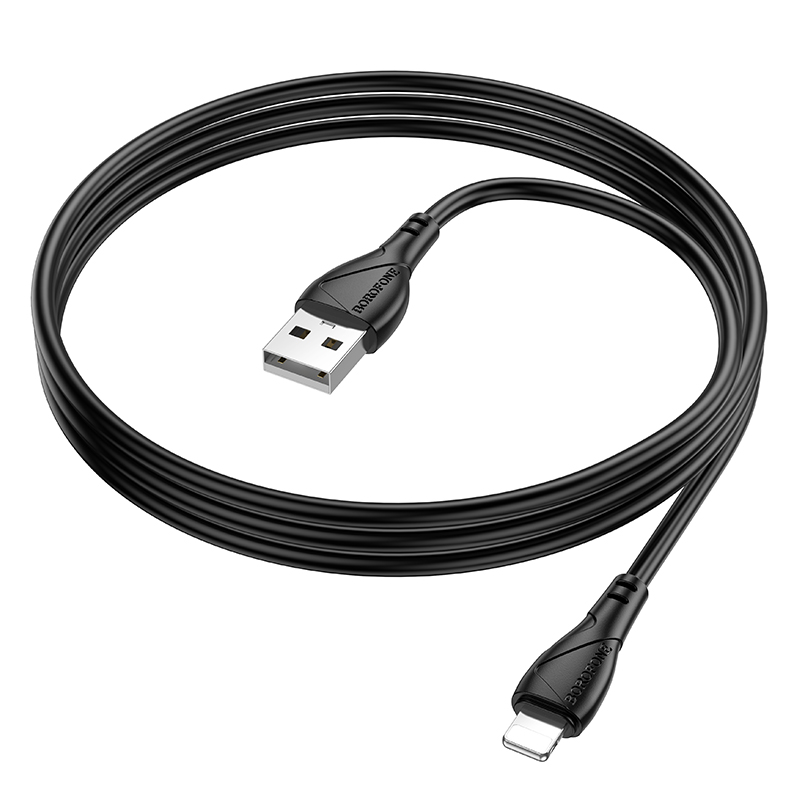 Кабель USB BOROFONE BX121 Energy USB - Lightning, 2.4А, 1 м, черный фото