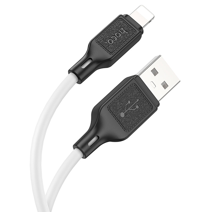 Кабель USB HOCO X90 Cool USB - Lightning, 2.4А, 1 м, белый фото