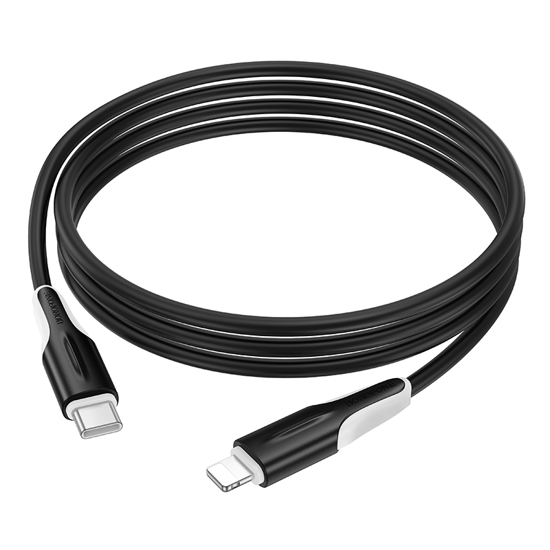 Кабель USB-C BOROFONE BX119 New Type-C - Lightning, 27W, 1 м, черный фото