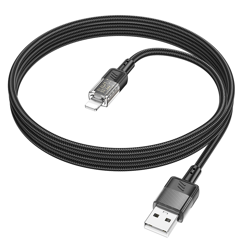 Кабель USB HOCO U129 Spirit USB - Lightning, 2.4А, 1.2 м, черный фото