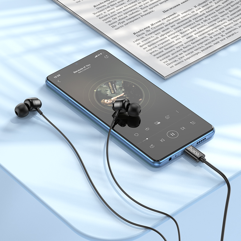 Проводные наушники HOCO M122 Power, Type-C, 1.2 м, черный фото