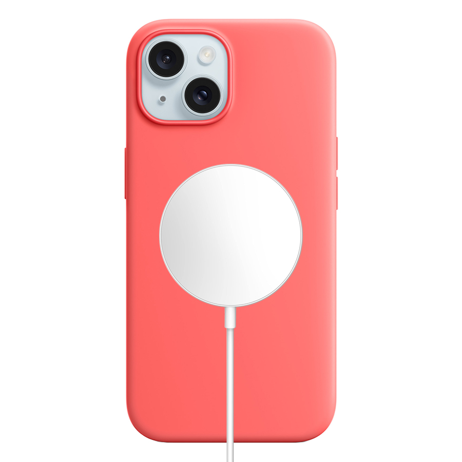 Чехол Silicone Case with MagSafe и Анимация цвета для iPhone 13 6.1", розовый цитрус (8) фото