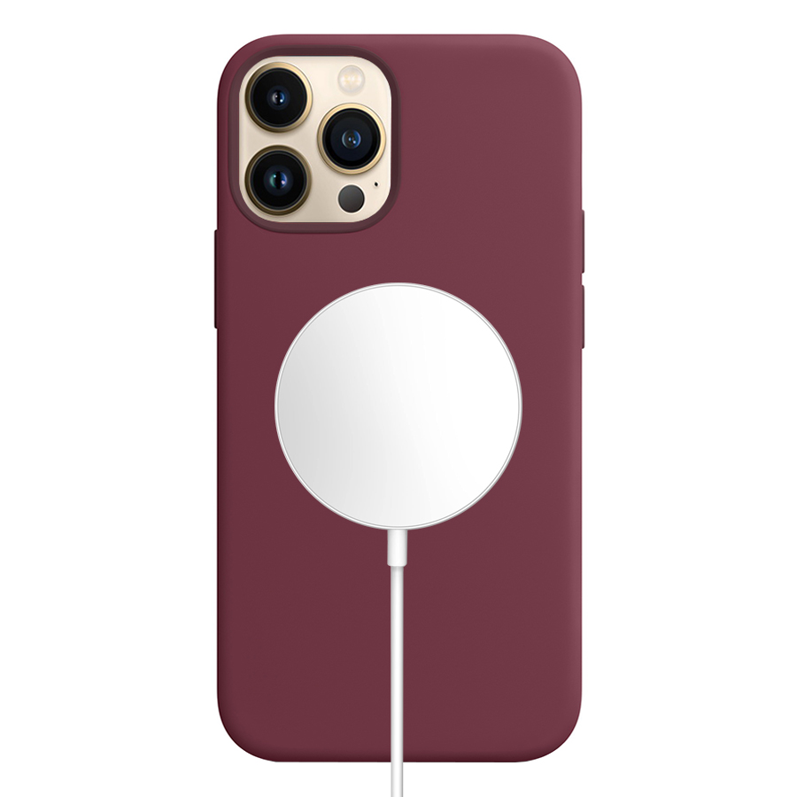 Чехол Silicone Case with MagSafe и Анимация цвета для iPhone 12/12 Pro 6.1", сливовый (7) фото