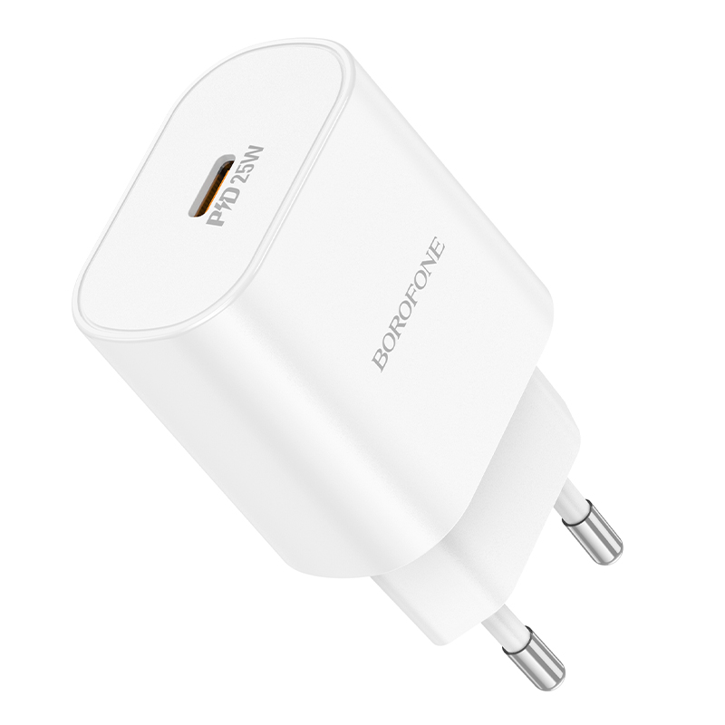 Сетевое зарядное устройство BOROFONE BA82A Platinum 1xUSB-C, 25W, белый фото