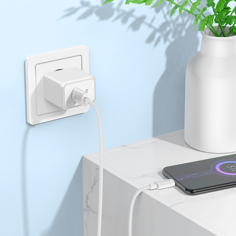 Сетевое зарядное устройство HOCO CS12A Ocean 1xUSB, 18W, белый фото