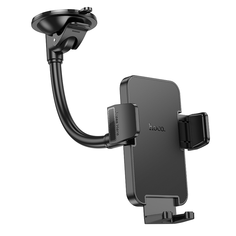 Автомобильный держатель HOCO H38 Cheetah, зажимной, на приборная панель/лобовое стекло, черный фото