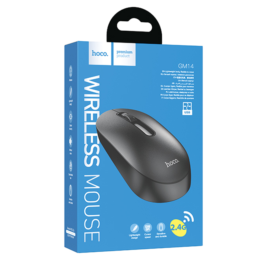Мышь беспроводная HOCO GM14 Platinum, Bluetooth, черный