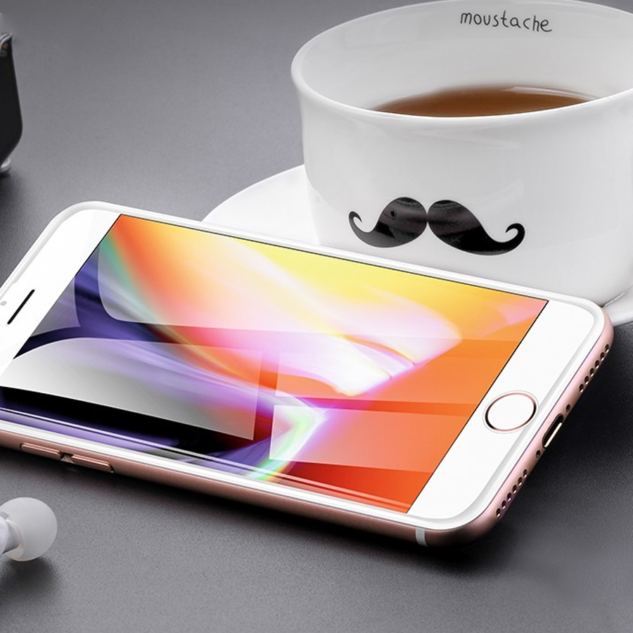 Защитное стекло HOCO A12 для iPhone 7/8/SE, Full Glue 3D, прозрачный+белая рамка фото