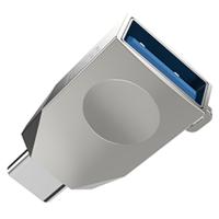 Переходник/Адаптер HOCO UA9 OTG Type-C (m) - USB3.0 (f), жемчужный никель фото