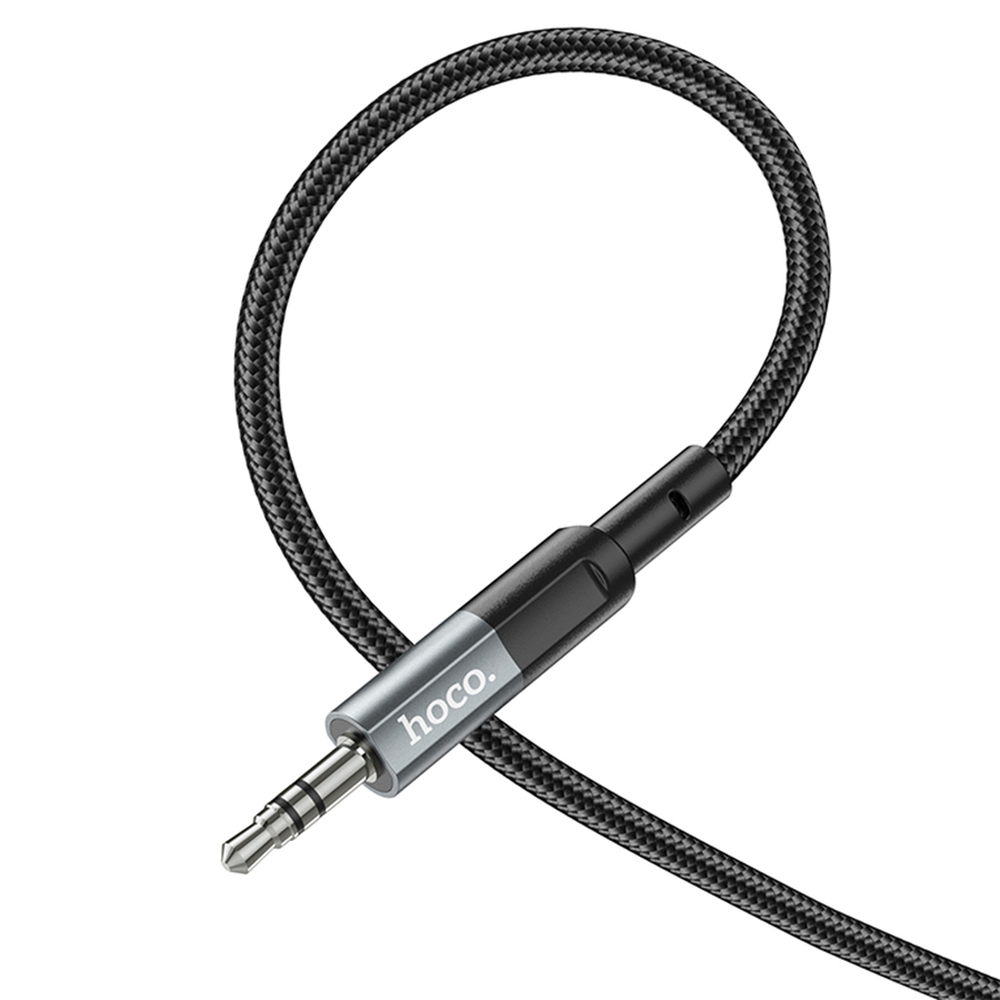 Аудиокабель HOCO UPA23 AUX Jack 3,5 (m) - USB (m) / Type-C (m), 1 м, серый металлик фото