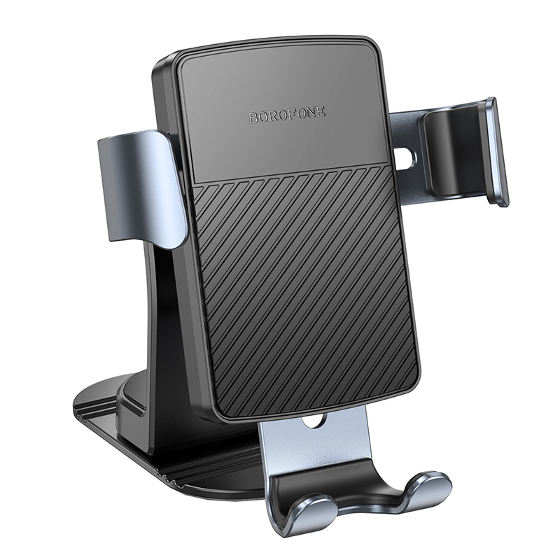 Автомобильный держатель BOROFONE BH119 Refined, зажимной, на приборную панель, черный+серый металлик фото