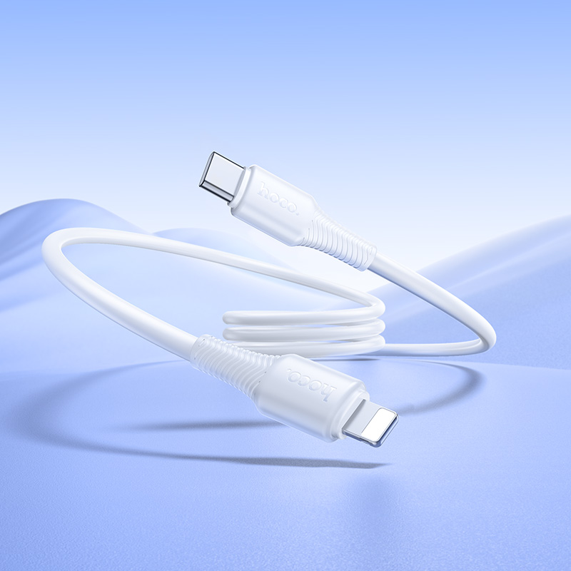 Кабель USB-C HOCO X120 Beneficio Type-C - Lightning, 27W, 1 м, белый фото