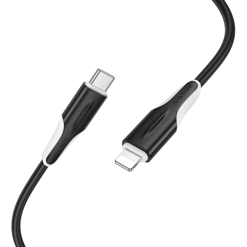 Кабель USB-C BOROFONE BX119 New Type-C - Lightning, 27W, 1 м, черный фото