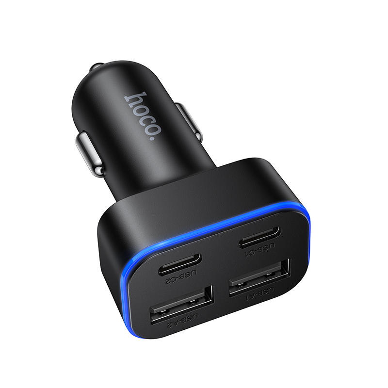 Автомобильное зарядное устройство HOCO Z63 Barry, 2xUSB + 2xUSB-C, 3.1A, черный фото