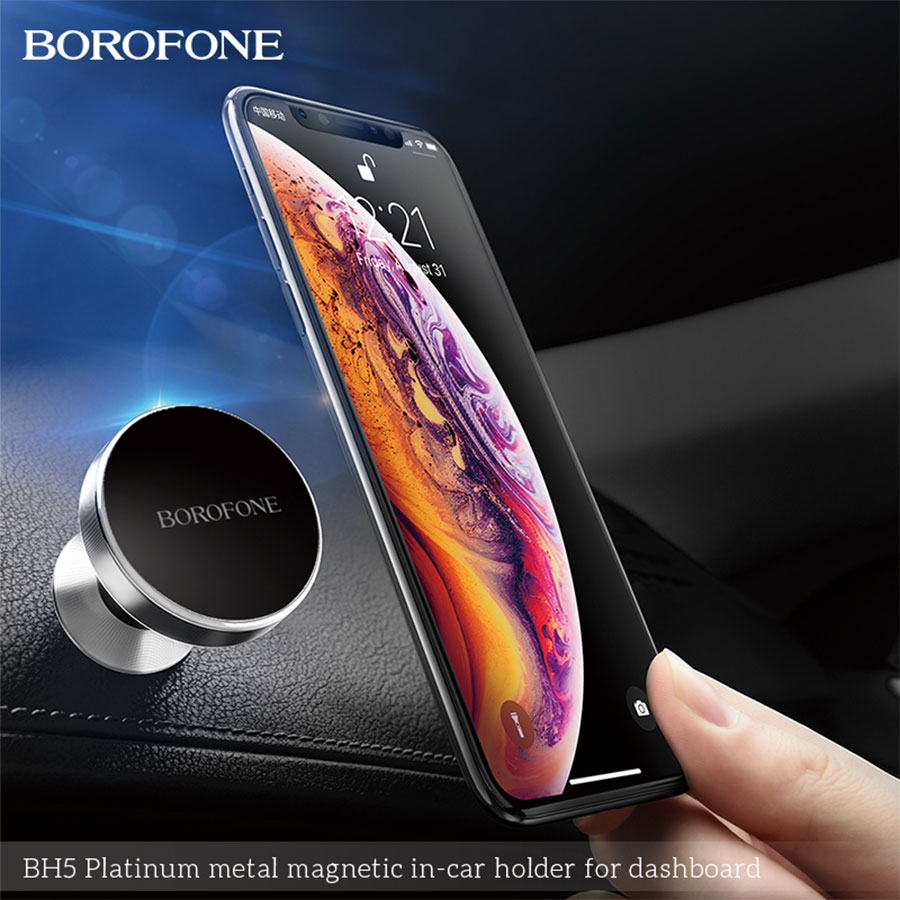 Автомобильный держатель BOROFONE BH5 Platinum, магнитный, на приборную панель, черный фото