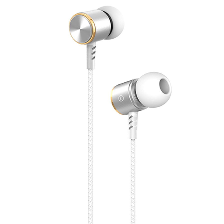 Проводные наушники HOCO M42 Ice rhyme, Jack 3.5mm, 1.2 м, серебристый фото