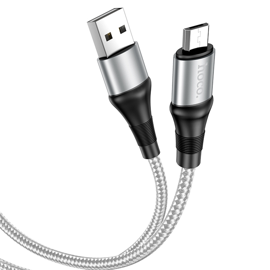 Кабель USB HOCO X50 Excellent USB - MicroUSB, 2.4А, 1 м, серый фото